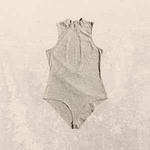 Open back high neck sleeveless bodysuit
